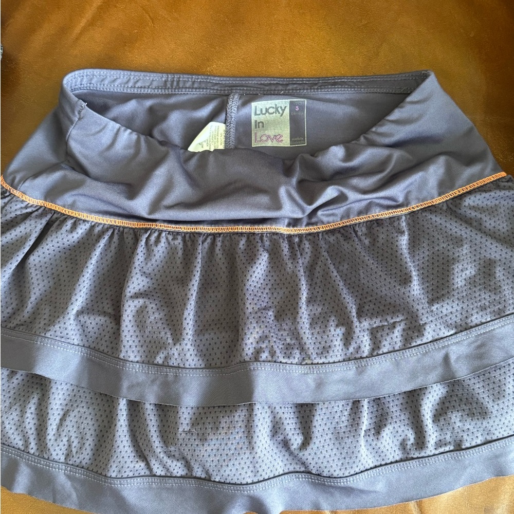 Lucky in Love Gray Skater Mini Skirt